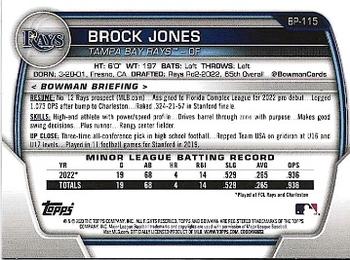 2023 Bowman - Prospects Pink #BP-115 Brock Jones Back