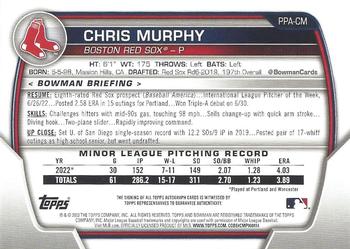 2023 Bowman - Prospect Autographs #PPA-CM Chris Murphy Back