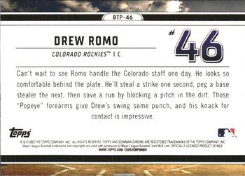 2023 Bowman - Bowman Scouts Top 100 #BTP-46 Drew Romo Back