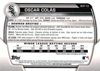 2023 Bowman - Chrome Prospects #BCP-13 Oscar Colas Back