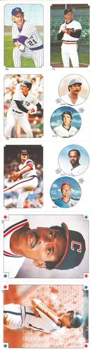 1984 Topps Stickers - Test Strips #100/173/178/200A/200B/287B/288A/300 Don Sutton / Joel Youngblood / Wade Boggs / Jim Rice / Dave Righetti / LaMarr Hoyt / Cecil Cooper / Bob Forsch / Julio Franco / Bill Doran Front