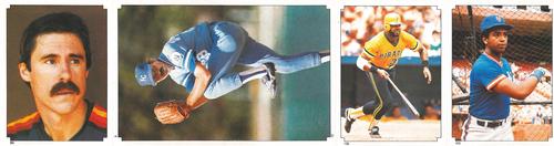 1984 Topps Stickers - Test Strips #9 / 10 / 63 / 103 / 130 Phil Garner / Dan Quisenberry / Dave Parker / Hubie Brooks Front