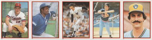 1983 Topps Stickers - Test Strips #NNO Tim Laudner / Hal McRae / Rich Gossage / Bobby Mitchell / Rollie Fingers Front