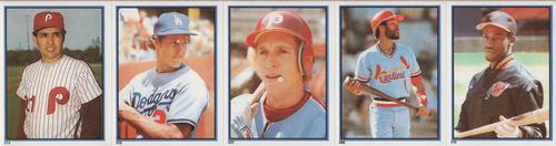 1983 Topps Stickers - Test Strips #NNO Sid Monge / Steve Sax / Bob Dernier / Ozzie Smith / Chili Davis Front