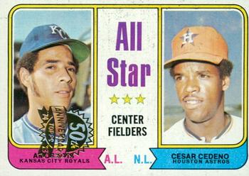 2023 Topps Heritage - 50th Anniversary Buybacks #337 All-Star Center Fielders (Amos Otis / Cesar Cedeno) Front