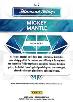 2023 Donruss - Holo Carolina Blue #7 Mickey Mantle Back