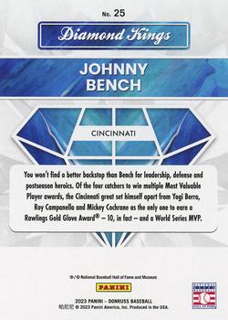 2023 Donruss - Holo Carolina Blue #25 Johnny Bench Back