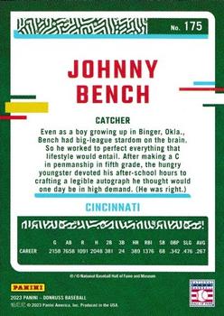2023 Donruss - Career Stat Line #175 Johnny Bench Back