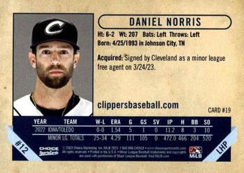 2023 Choice Columbus Clippers #19 Daniel Norris Back