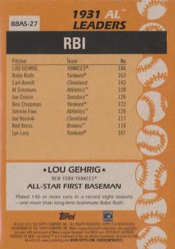2023 Topps - 1988 Topps Baseball 35th Anniversary All-Stars Blue #88AS-27 Lou Gehrig Back