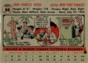 1956 Topps #88 Johnny Kucks Back