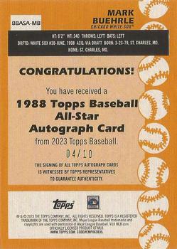 2023 Topps - 1988 Topps Baseball 35th Anniversary All-Stars Autographs Red #88ASA-MB Mark Buehrle Back