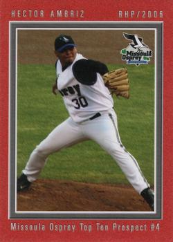 2008 Grandstand Missoula Osprey 10th Anniversary - Top Ten Prospects #4 Hector Ambriz Front