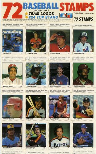 1983 Fleer Stamps - Panels #3 Group 3 of 4 Front