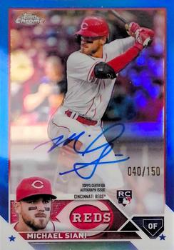 2023 Topps Chrome - Rookie Autographs Blue #RA-MSI Michael Siani Front