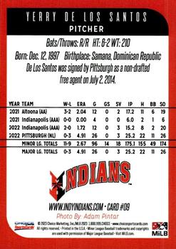 2023 Choice Indianapolis Indians #09 Yerry de los Santos Back