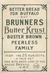 1911-14 Brunners Bread (D304) #NNO Arthur Shafer Back