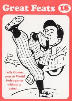1972 Laughlin Great Feats of Baseball (Red) #18 Lefty Gomez Front