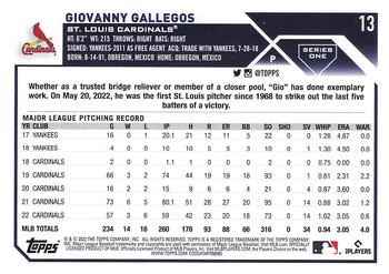 2023 Topps - Gold Star #13 Giovanny Gallegos Back