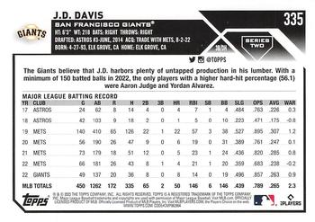 2023 Topps - Gold Star #335 J.D. Davis Back