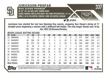 2023 Topps - 582 Montgomery Club Foil Stamped #337 Jurickson Profar Back