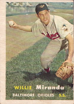 1957 Topps #151 Willie Miranda Front