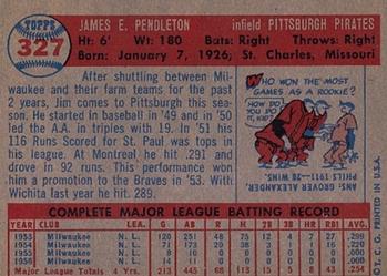 1957 Topps #327 Jim Pendleton Back