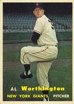 1957 Topps #39 Al Worthington Front