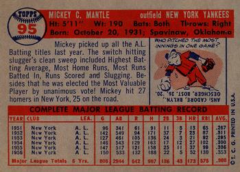 1957 Topps #95 Mickey Mantle Back