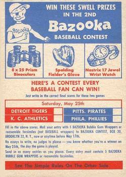 1957 Topps #2 Contest May 25 Front