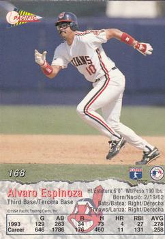 1994 Pacific #168 Alvaro Espinoza Back