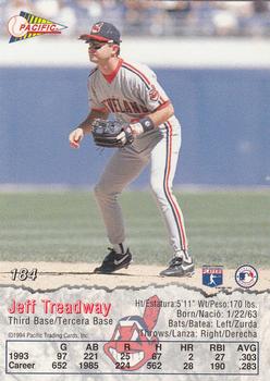 1994 Pacific #184 Jeff Treadway Back