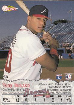 1994 Pacific #23 Tony Tarasco Back