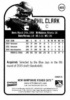 2023 Choice New Hampshire Fisher Cats #04 Phil Clarke Back