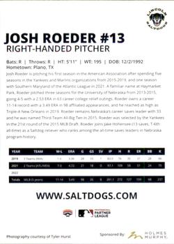 2023 Lincoln Saltdogs #NNO Josh Roeder Back