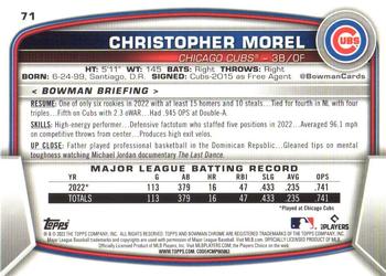 2023 Bowman Chrome #71 Christopher Morel Back