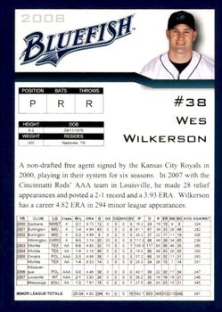 2008 Bridgeport Bluefish #NNO Wes Wilkerson Back