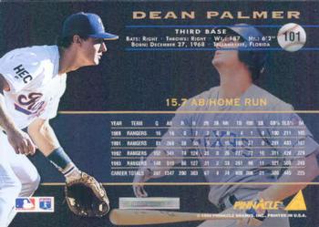 1994 Pinnacle #101 Dean Palmer Back