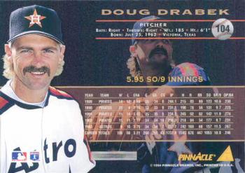 1994 Pinnacle #104 Doug Drabek Back