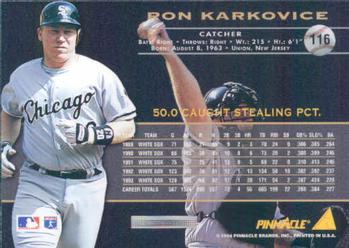 1994 Pinnacle #116 Ron Karkovice Back