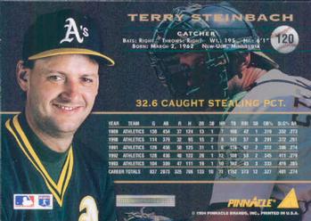 1994 Pinnacle #120 Terry Steinbach Back