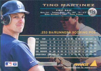 1994 Pinnacle #129 Tino Martinez Back