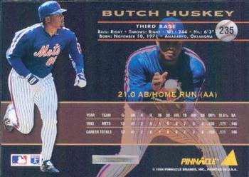 1994 Pinnacle #235 Butch Huskey Back