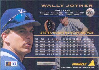 1994 Pinnacle #291 Wally Joyner Back