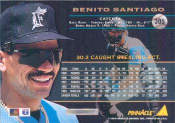 1994 Pinnacle #305 Benito Santiago Back