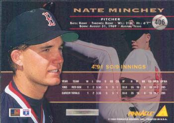 1994 Pinnacle #406 Nate Minchey Back