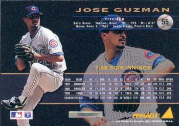 1994 Pinnacle #55 Jose Guzman Back