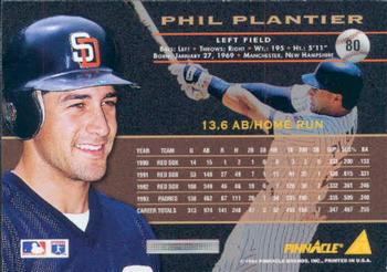 1994 Pinnacle #80 Phil Plantier Back