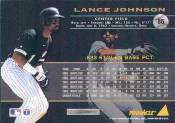 1994 Pinnacle #86 Lance Johnson Back