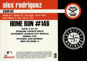 2007 Bowman - Alex Rodriguez: Road to 500 #ARHR146 Alex Rodriguez Back